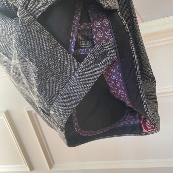 Next Mens 34R Formal Suit Dress Pants / Trousers Check Tapered Grey - Like New! - Picture 6 of 13